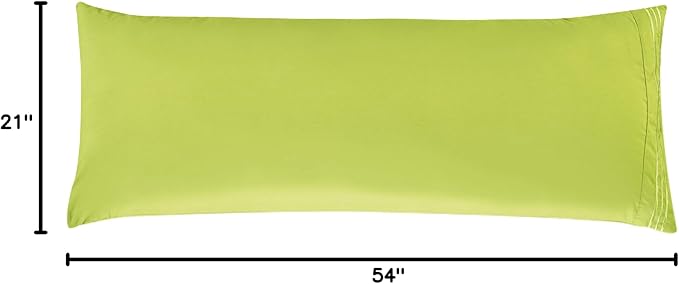Elegant Comfort Luxury Ultra-Soft 1-Piece Body Pillowcase - 1500 Premium Hotel Quality Microfiber Double Brushed - Wrinkle Resistant, Body Pillowcase Size, Lime