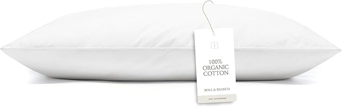 BOLL & BRANCH Down Chamber Pillow - Soft, Standard - Naturally Cooling Shell - Premium Comfort, Superior Support - Cruelty-Free IDS Certified Down