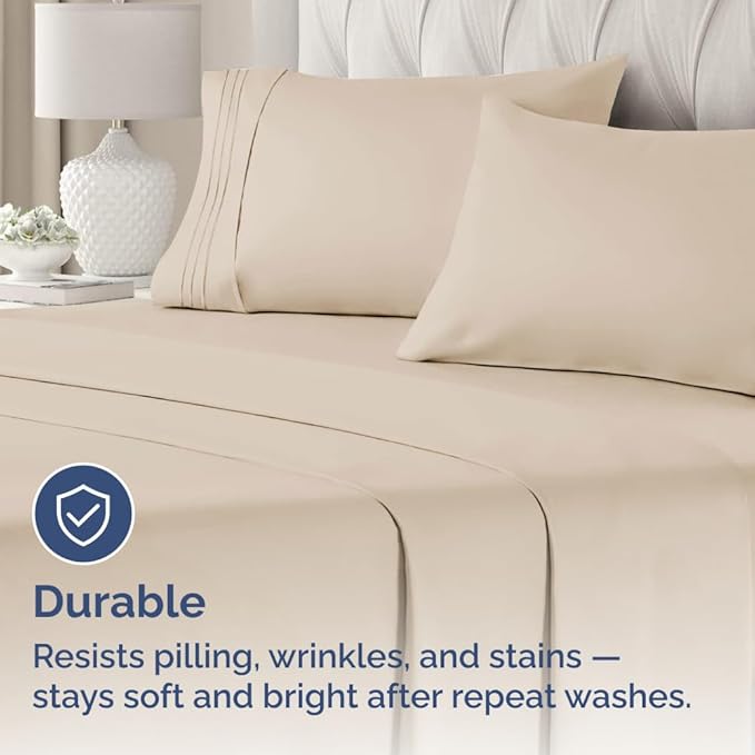 Standard Pillow Cases Set of 4 - Ultra Soft Hotel Quality Pillowcase Covers - Comfy Cozy Bedding for Women, Men, Kids & Teens - Machine Washable Pillow Protectors - 4 Piece Set - Standard Size Wheat