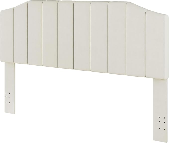 Furpopup King Size Headboard Only, Velvet Upholstered Headboard King/California King Size Wall Mount and Bed Frame Mount, Featuring High-Density Sponge Padding Easy Assembly Comfort Style-Cream