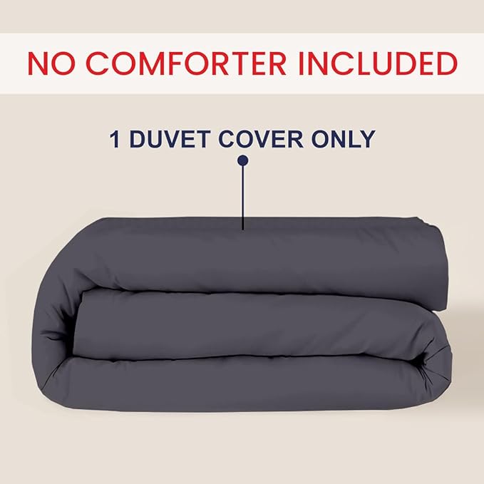 Kotton Culture 1 Pc 120"x120" Duvet Cover Super King Plus/Super Oversize King Size 100% Egyptian Cotton - 600 Thread Count, Zipper Closure & Corner Ties -Fits Only Extra Large Inserts -Grey