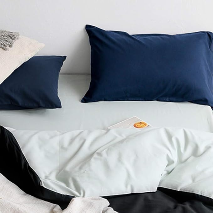 FLXXIE King Pillow Cases Set of 2, Soft Microfiber Pillow Covers with Envelope Closure, Wrinkle, Fade and Stain Resistant Pillowcases, 20x36, Navy