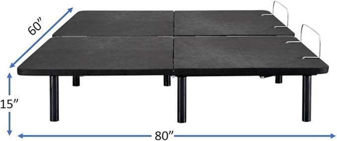 Naomi Home Serenity Split King Adjustable Bed Frame with Wireless Remote Ergonomic Head and Foot Incline Electric Bed Frame Easy Assembly Smart Frame Split King Size Ideal for Snoring Relief