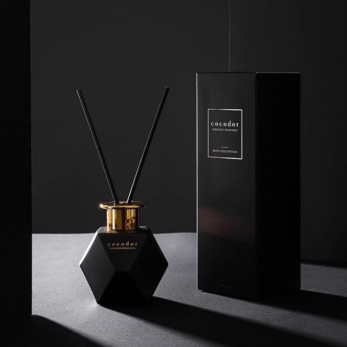 COCODOR Black Golden Reed Diffuser/Black Cheery/6.7oz(200ml)/Home Decor & Office Decor, Fragrance and Gifts, Aromatherapy, Mother's Day