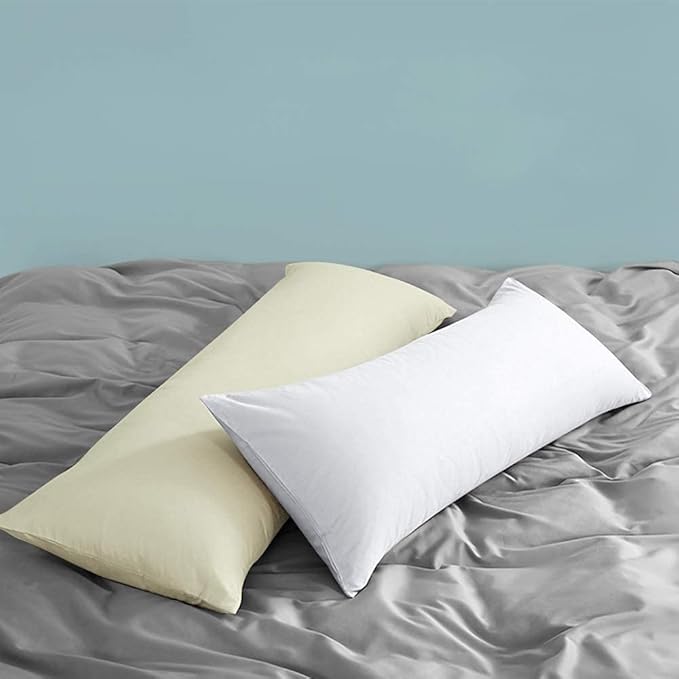 FLXXIE Body Pillow Cover - Super Soft Microfiber 20x54 Body Pillow Case - Envelope Closure, Wrinkle, Stain Resistant 20x54 Long Pillowcase, Ivory