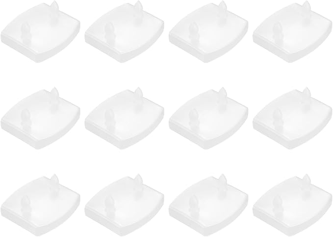 uxcell 12 Pcs 55mm x 9mm Plastic Bed Slat Center Caps, Bed Slat Cover Replacement Holders Furniture Accessories Support for Holding Securing Wooden Base, Clear White