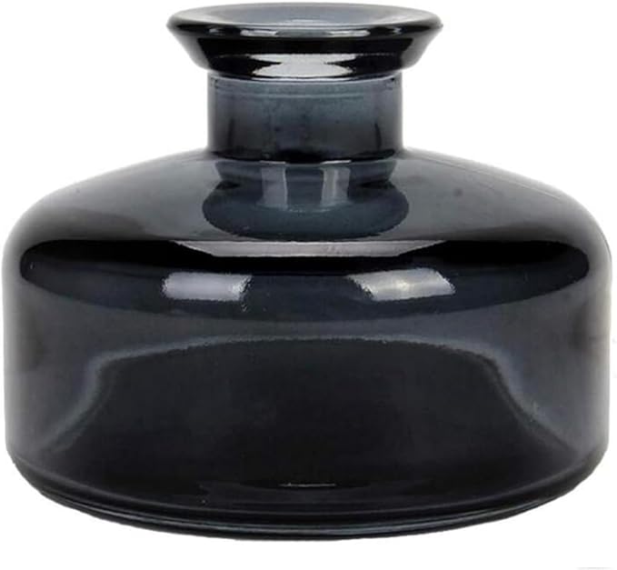 Glass Bud Vase Empty Glass Diffuser Bottles Refillable Aromatherapy Jars Small Vases for Flowers Vases Centerpiece for Wedding Home Essential Oils Office Table Decor (Black)