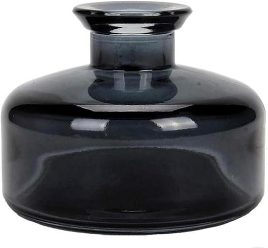 Glass Bud Vase Empty Glass Diffuser Bottles Refillable Aromatherapy Jars Small Vases for Flowers Vases Centerpiece for Wedding Home Essential Oils Office Table Decor (Black)