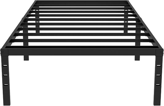 FONTOI Twin Bed Frames, 14 Inch Twin Size Metal Bed Frame with Underbed Storage Space, Heavy Duty Metal Slat Support, Platform Bed with No Box Spring Needed, Noise-Free & Easy Assembly, Black