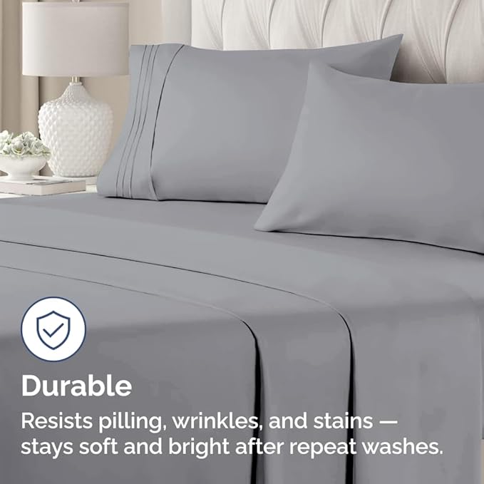 Standard Pillow Cases Set of 4 - Ultra Soft Hotel Quality Pillowcase Covers - Comfy Bedding for Women, Men, Kids & Teens - Machine Washable Pillow Protectors - 4 Piece Set - Standard Size Steel Blue