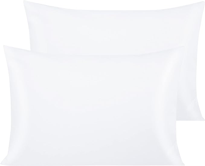 NTBAY Egyptian Cotton Queen Pillowcases - Set of 2, 500 Thread Count Cotton Pillowcases - Soft and Breathable Envelope Closure Pillow Cases - 20x30 Pillow Covers for Bed, White