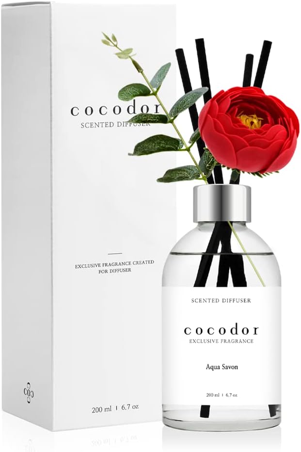 COCODOR White Label Camellia Diffuser/Aqua Savon/6.7oz(200ml)/Home Decor & Office Decor, Fragrance and Gifts, Aromatherapy