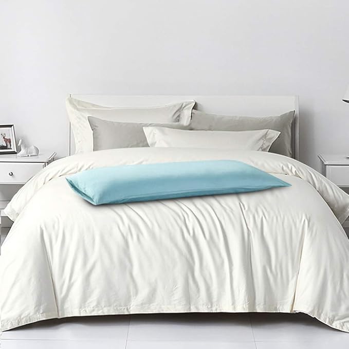 FLXXIE Body Pillow Cover - Super Soft Microfiber 20x54 Body Pillow Case - Envelope Closure, Wrinkle, Stain Resistant 20x54 Long Pillowcase, Aqua