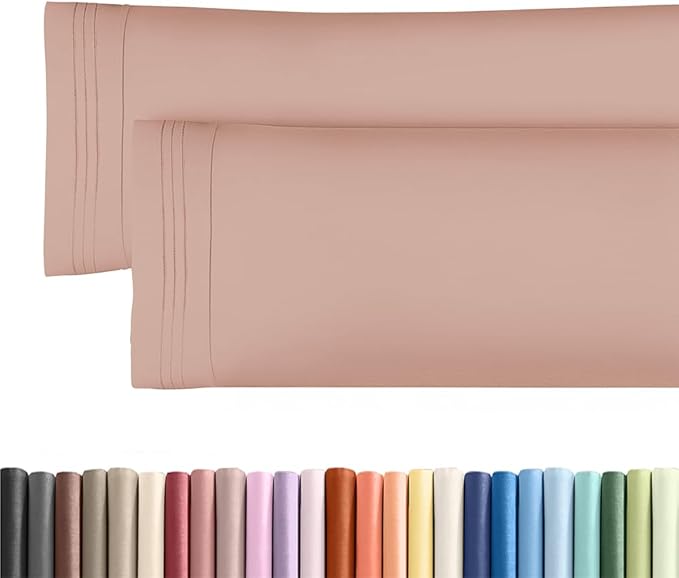 Body Pillowcases Set of 2-20x54 Long Body Pillow Case - Soft Body Pillow Cover for Sleeping & Side Sleepers - Comfy, Wrinkle & Fade Free - Machine Washable w/Envelope Enclosure Mauve