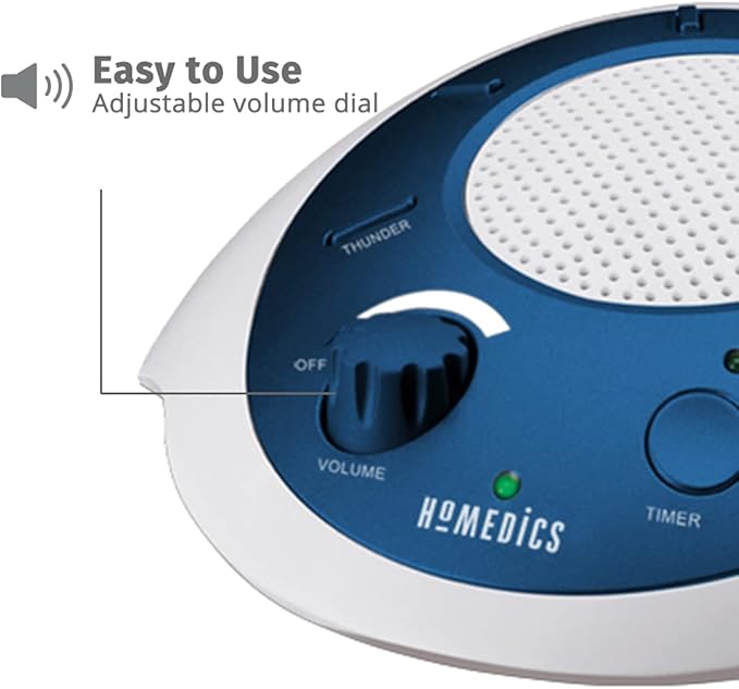 Homedics SoundSleep White Noise Sound Machine,Blue,Small Travel Sound Machine with 6 Relaxing Nature Sounds,Portable-Sound Therapy for Home,Office,Nursery,Auto-Off Timer,by Homedics,(Pack of 3)