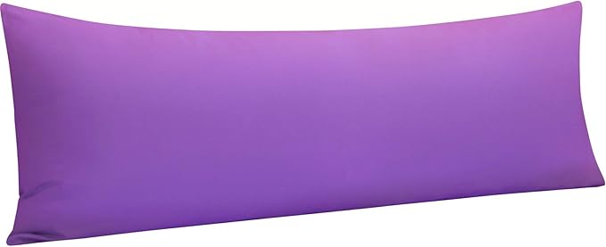 NTBAY Body Pillowcase - Brushed Microfiber 20x54 Pillowcase - Soft, Wrinkle-Free, Fade-Resistant, Stain-Resistant, Purple Body Pillow Cover with Envelope Closure - 20x54 Inches, Purple