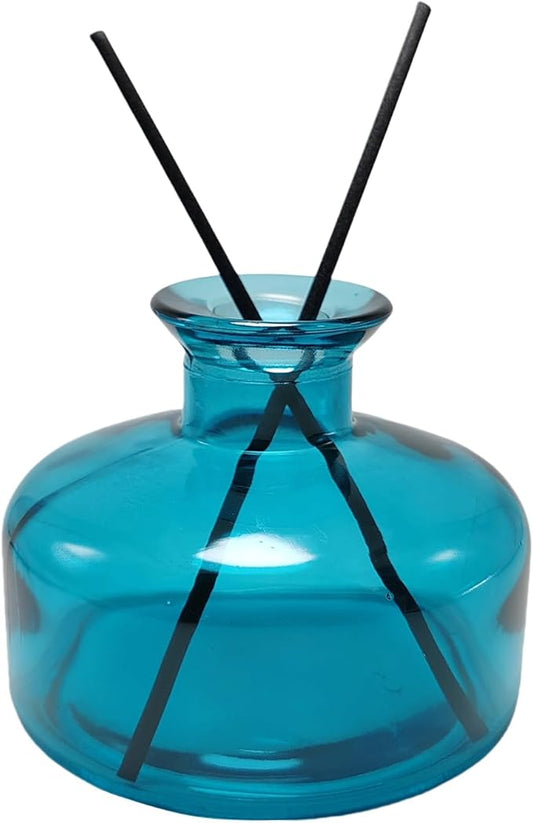 200 ml/6.7 oz Empty Glass Diffuser Bottles Refillable Aromatherapy Jar Container DIY Replacement Diffuser Accessories Essential Oils Crafts Decor (Blue)