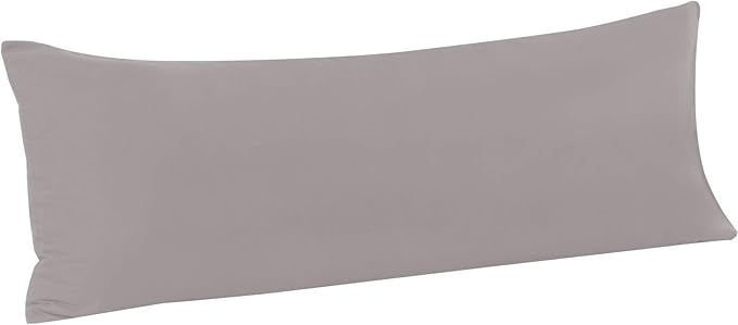 FLXXIE Body Pillow Cover - Super Soft Microfiber 20x54 Body Pillow Case - Envelope Closure, Wrinkle, Stain Resistant 20x54 Long Pillowcase, Smoky Grey