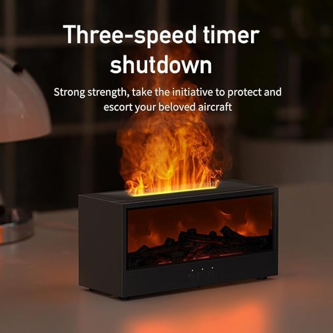 Fireplace Flame Air Diffuser Humidifier,7 Colors Aromatherapy Essential Oil Diffuser,Ultrasonic Aroma Humidifier with Timer 3D Fireplace-Style Humidifier for Home,Bedroom,Office,Yoga, Auto-Off