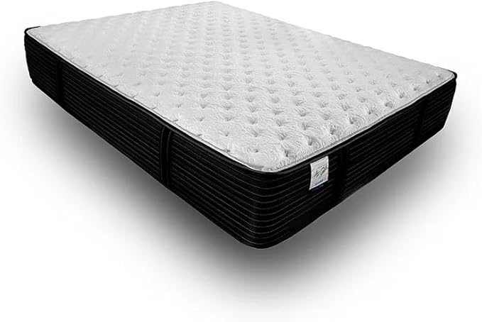 Mielmoon & Elegance Hybrid Mattress Heavy Duty Support-Firm Premium Luxury Motion Isolation/White-Black Natural Latex/Back Pain Relief, Made in USA (Extra Firm,California King)