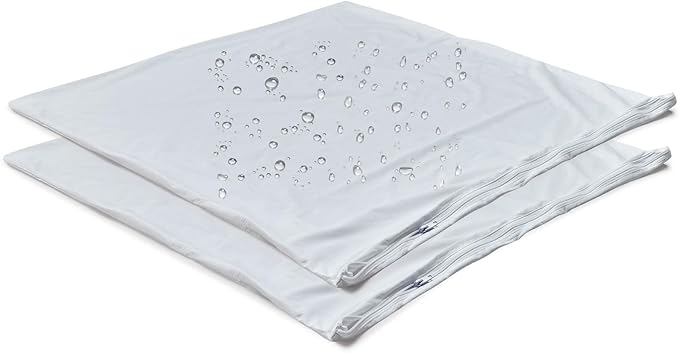 Kingnex 2 Pack Feather Proof Pillow Protectors 20x20 Waterproof Pillow Covers for Square Throw Pillow 20x20
