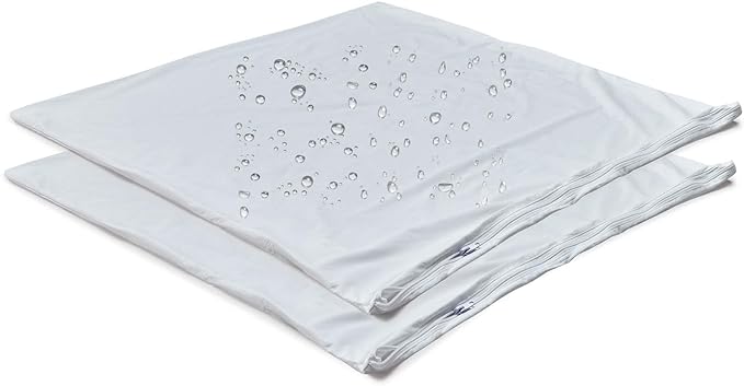 Kingnex 2 Pack Feather Proof Pillow Protectors 18x18 Waterproof Pillow Covers for Square Throw Pillow 18x18