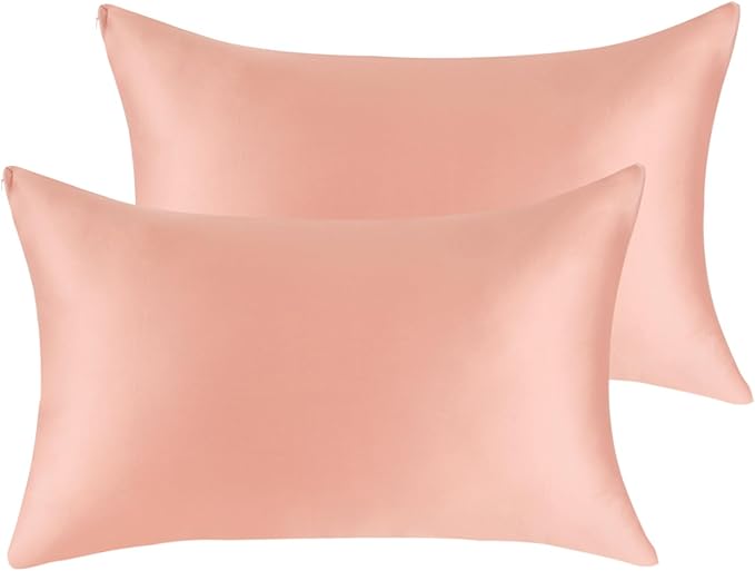 Cotton Pillow Protectors/Cases King Size with Zipper 2 Pack Blush Pink Color,Cooling & Breathable Bed Pillow Protectors Set of 2 Pillow Cases Cover (King Size 20" x 40")