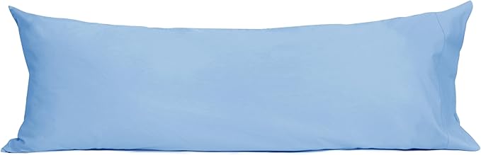 Sunflower Body Pillowcase 100% Cotton Long Pillow Cover/Case Envelope Closure 1 Pack, 20×54 inches Placid Blue, Soft and Breathable