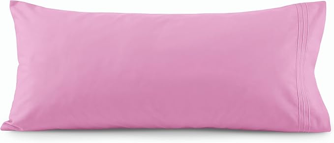 Elegant Comfort Luxury Ultra-Soft 1-Piece Body Pillowcase - 1500 Premium Hotel Quality Microfiber Double Brushed - Wrinkle Resistant, Body Pillowcase Size, Light Pink