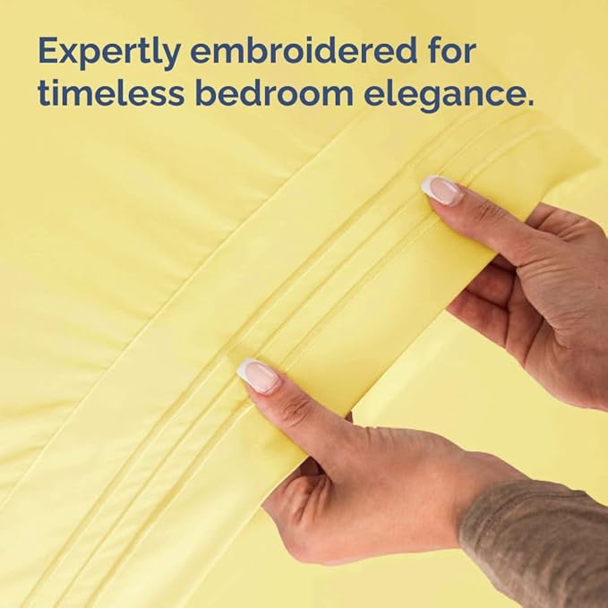 King Standard Pillow Cases Set of 2 - Ultra-Soft Hotel Quality Pillowcase Covers - Comfy, Cozy & Fade Free - Wrinkle Resistant - Machine Washable Pillow Protectors - 2 Piece Set - Yellow