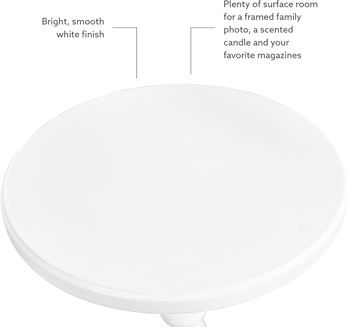 Powell Furniture Powell Round Spindle, White Table 17 x 22.25 x 17