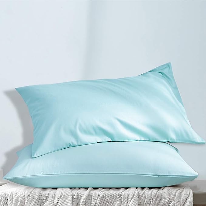 NTBAY King Pillowcase Set - 2 Pack Brushed Microfiber 20x36 Pillowcases - Soft, Wrinkle-Free, Fade-Resistant, Stain-Resistant, Aqua Pillowcases with Envelope Closure - 20x36 Inches, Aqua