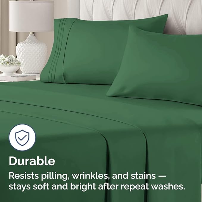 King Standard Pillow Cases Set of 2 - Ultra-Soft Hotel Quality Pillowcase Covers - Comfy, Cozy & Fade Free - Wrinkle Resistant - Machine Washable Pillow Protectors - 2 Piece Set - Emerald Green