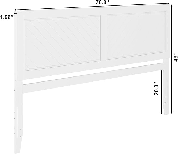 AFI, Canyon King Solid Wood Rustic Farmhouse Headboard, White