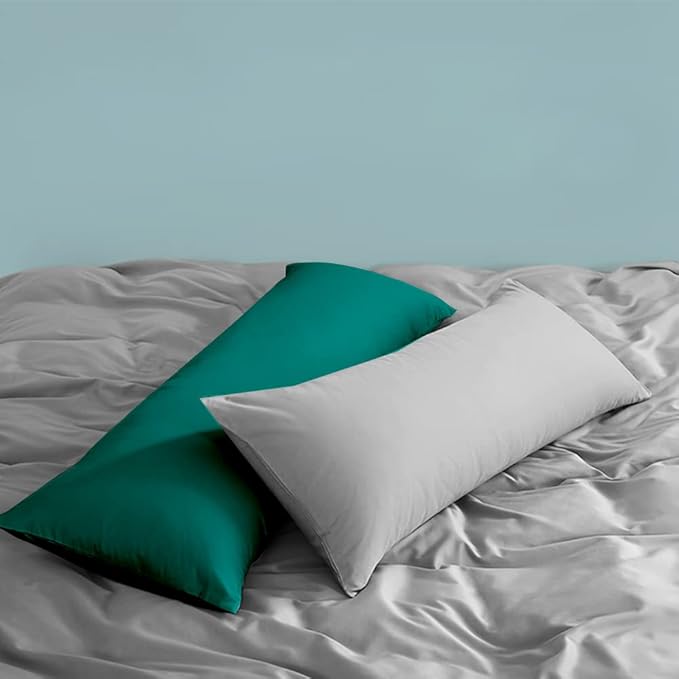 FLXXIE Body Pillow Cover - Super Soft Microfiber 20x54 Body Pillow Case - Envelope Closure, Wrinkle, Stain Resistant 20x54 Long Pillowcase, Dark Green