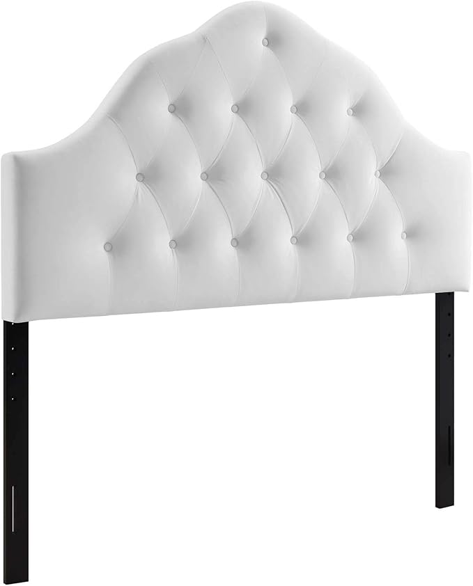 Modway Sovereign Queen Diamond Tufted Performance Velvet Headboard, White