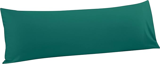 FLXXIE Body Pillow Cover - Super Soft Microfiber 20x54 Body Pillow Case - Envelope Closure, Wrinkle, Stain Resistant 20x54 Long Pillowcase, Dark Green