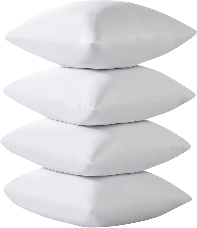 Kingnex 4 Pack Feather Proof Pillow Protectors 16x16 Waterproof Pillow Covers for Square Throw Pillow 16x16