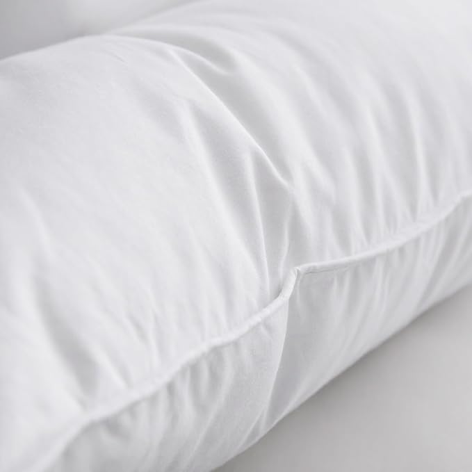 Luxury Feathers Down Pillows King Size Set of 2, Hotel Quality Fluffy Bed Pillows, Soft Pillows for Sleeping, Organic Cotton Cover(20x36”, Pack of 2)