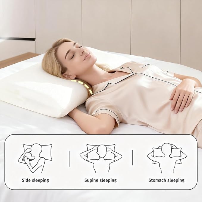 100% Natural Talalay Latex Medium Firm Support for Neck & Shoulder Pain Relief – Breathable, Eco-Friendly – Queen Size(high Profile) with Removable Washable Cover – Non-Toxic, No Memory Foam