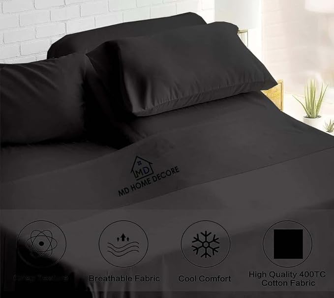 5 Piece Split King Sheet Set, 100% Egyptian Cotton, 16 Inch Deep Pockets, Dark Grey Solid, Soft Cooling Sheets for Adjustable Beds, Sleep Number Beds, Split King Mattress Sheet Set