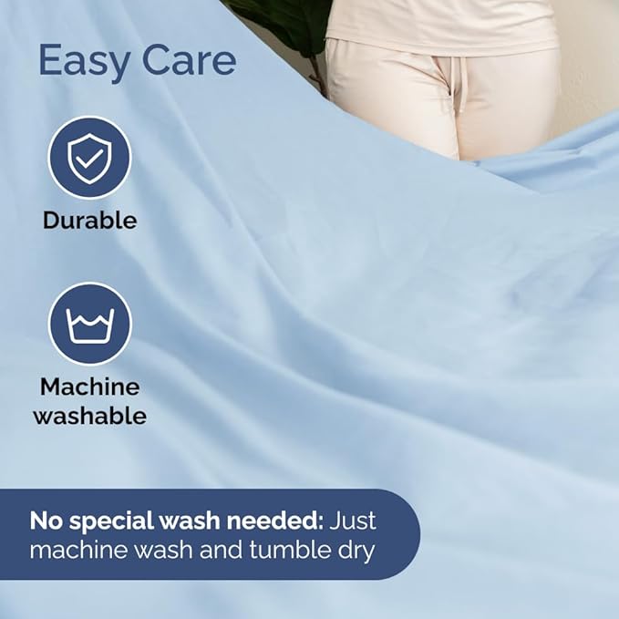 Flex Top Split Head King 4 Piece Sheet Set - Ultra-Soft, Breathable & Cooling Bed Sheets Set - Hotel Luxury Bedding for Women & Men with Deep Pockets - Wrinkle and Fade Free - Oeko-Tex - Light Blue