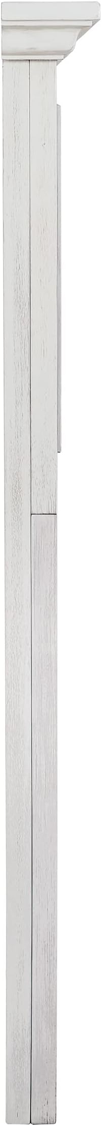 OSP Home Furnishings Farmhouse Basics Queen Headboard Only, Rustic White Finish