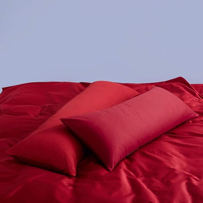 FLXXIE Body Pillow Cover - Super Soft Microfiber 20x54 Body Pillow Case - Envelope Closure, Wrinkle, Stain Resistant 20x54 Long Pillowcase, Red