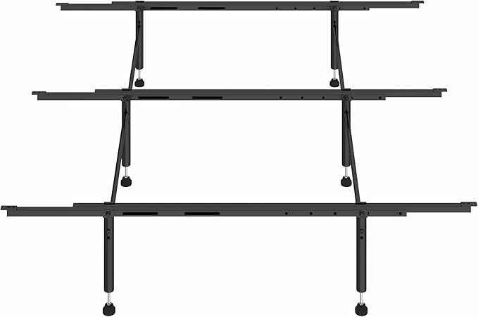 Bed Slats Center Support System - 3 Cross Rails and 6 Adjustable Legs,Replacement Support Legs for Full,Queen and King,California King Metal/Wood/Upholstered Bed