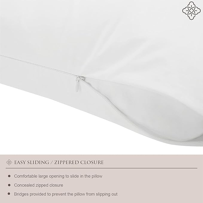 Bioweaves 100% Organic Cotton Breathable Pillow Protectors GOTS Certified with Zipped Closure – Youth - 16” x 22”, 2-Pack