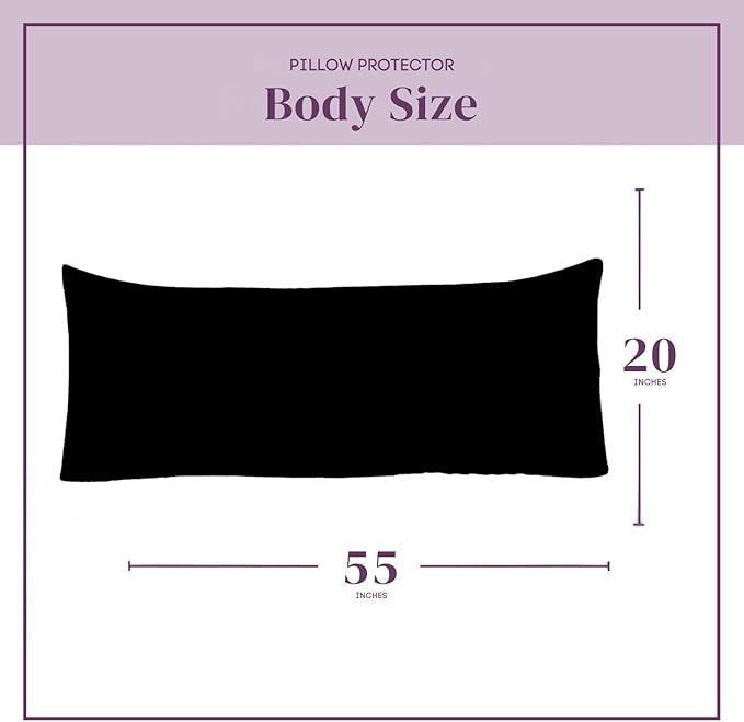 CirclesHome Pillow Protectors Single Pack Body (20 x 55) Zippered - 100% Cotton Breathable Pillowcases - Protects Pillows from Dirt, Dust and Debris (Body- Single Pack - 20x55)