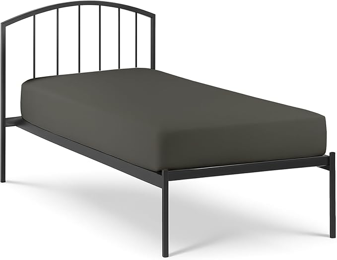 Cot Size 25" x 75" Fitted Sheet, 100% Egyptian Cotton, Perfect for Camp Bunk Beds/RVs/Guest Beds/Army Cots/Replacement Mattress - Dark Grey