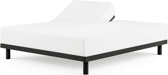 Cottingon 1 Piece Top Split King Fitted Sheet Only for Adjustable beds, Premium 100% Egyptian Cotton, 34 Inches Half Split Flex Head Bottom Sheet for Sleep Number Beds 16" Deep Mattress, White