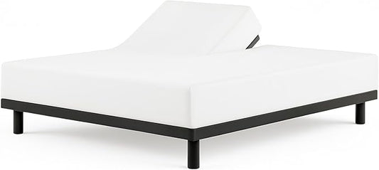 Cottingon 1 Piece Top Split King Fitted Sheet Only for Adjustable beds, Premium 100% Egyptian Cotton, 34 Inches Half Split Flex Head Bottom Sheet for Sleep Number Beds 16" Deep Mattress, White